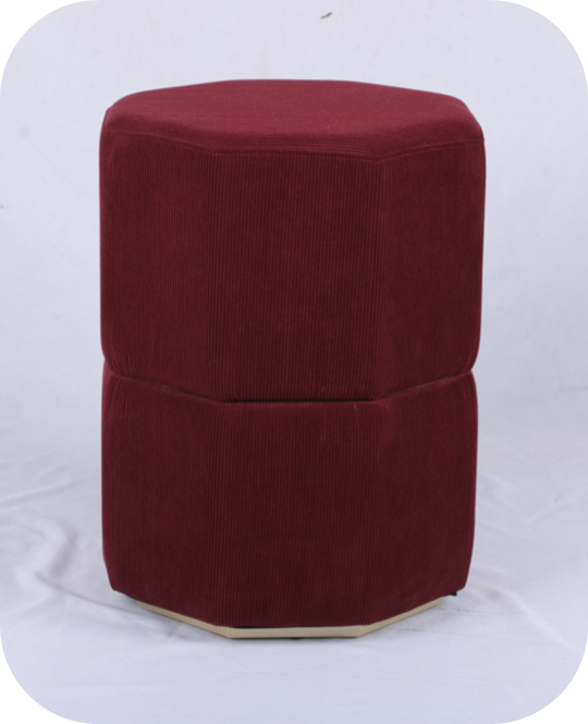 Round Ottoman with wood leg