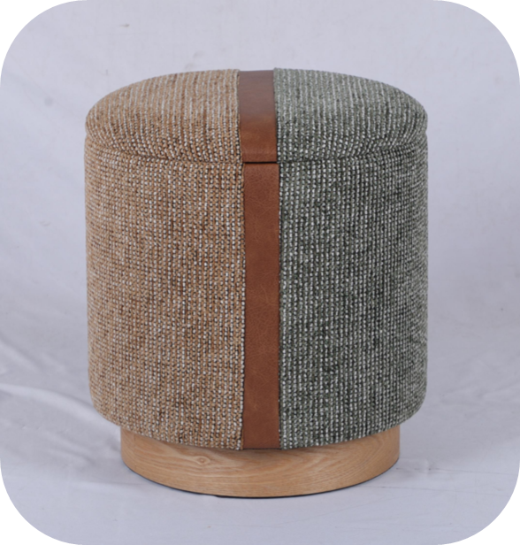Round Storage Ottoman